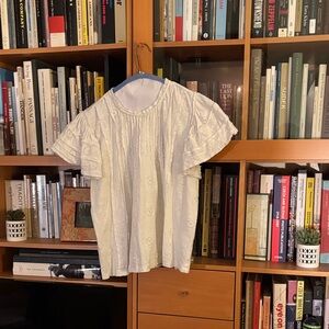 Chic Cream Ruffled Women's Blouse